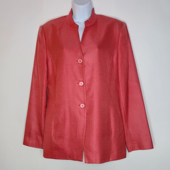 Talbots Blazer Textured Silk Wool Salmon Size 10 - Picture 1 of 12